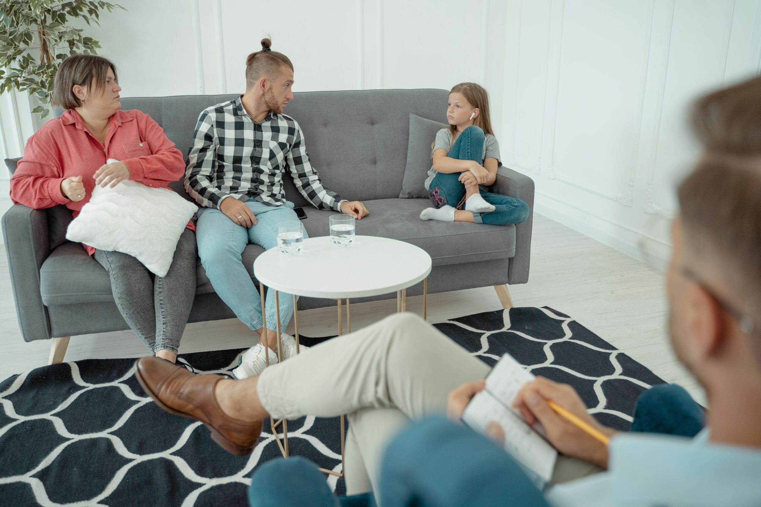 a family in a counseling session

