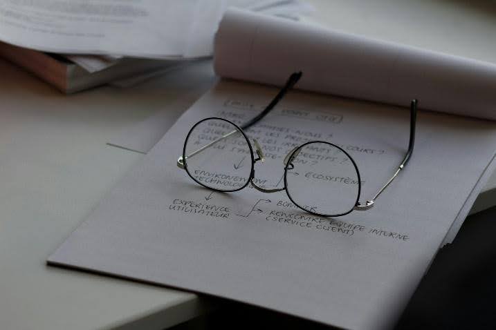 unnamed (3) A pair of glasses on a sheet of paper.